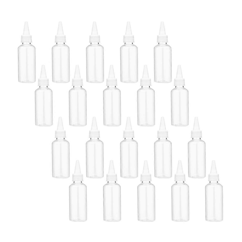 Pointed Mouth Bottles Pigment Bottles for Controlled Dispensing 20Pcs White