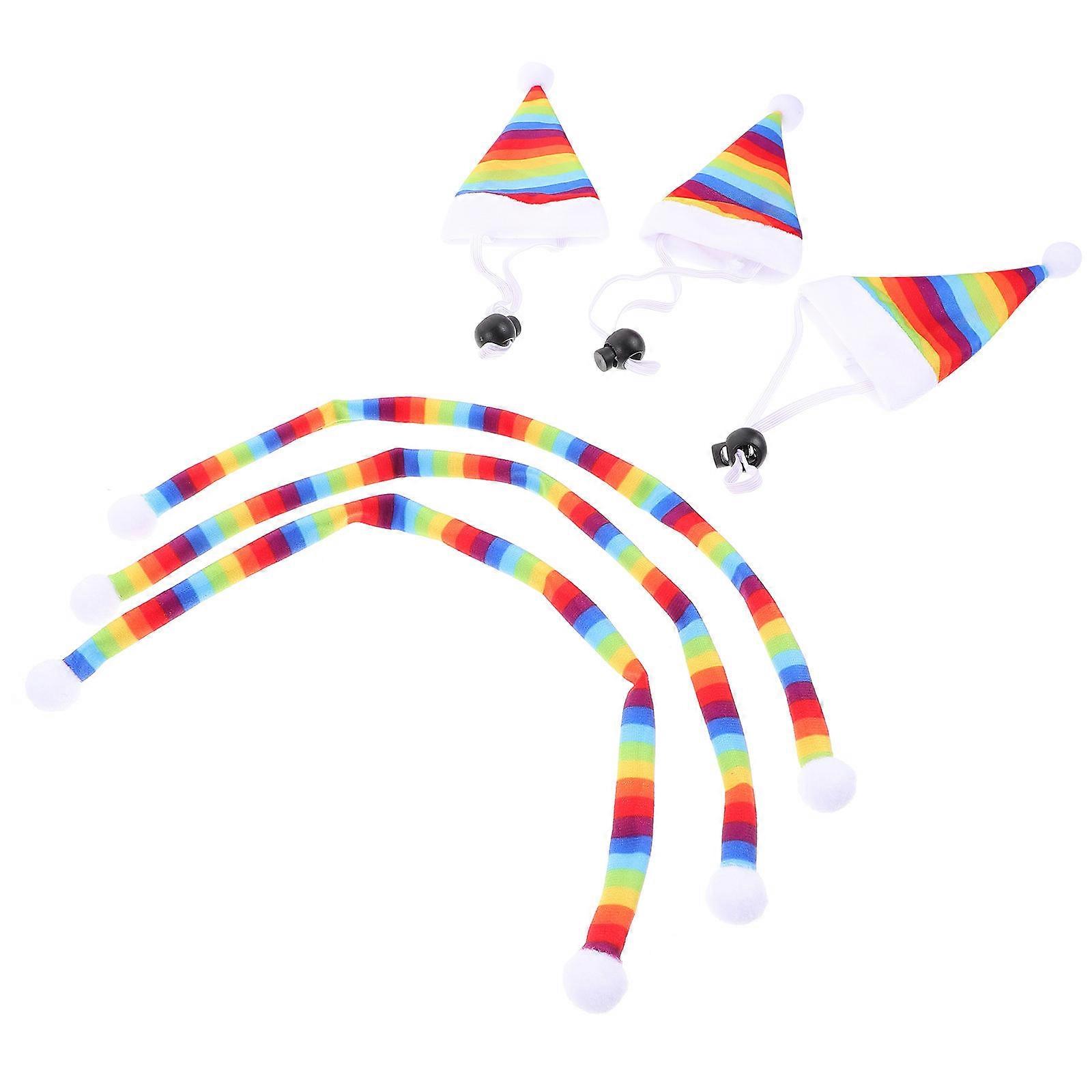 Xmas Pet Hat And Scarf Costume For Cat 11X7CM Assorted Color Made From Safe Material 4 Sets