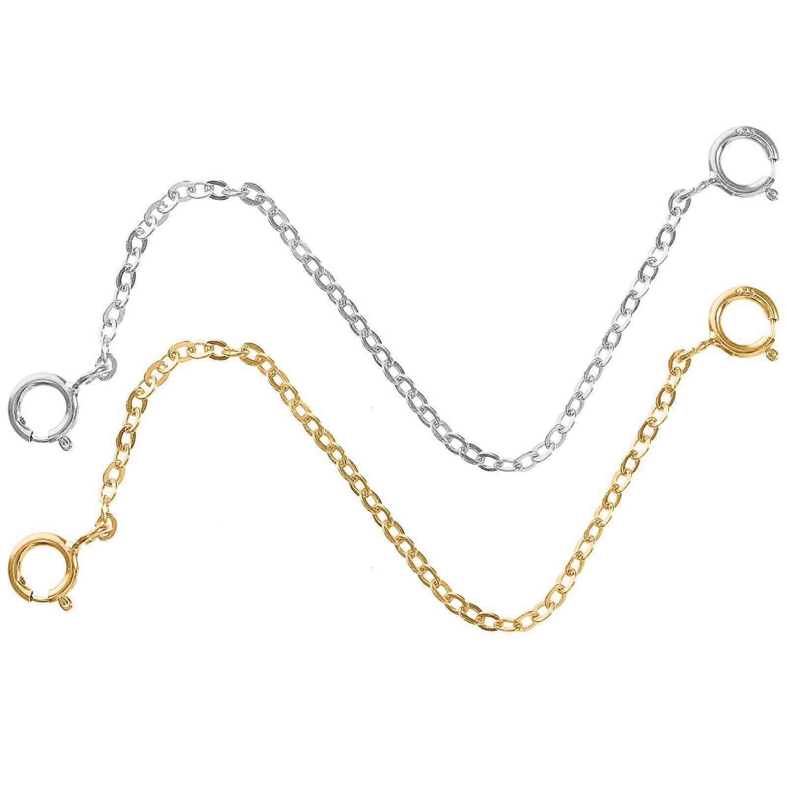 Silver Durable Bracelet Extension Chain Necklace Extenders 10Pcs