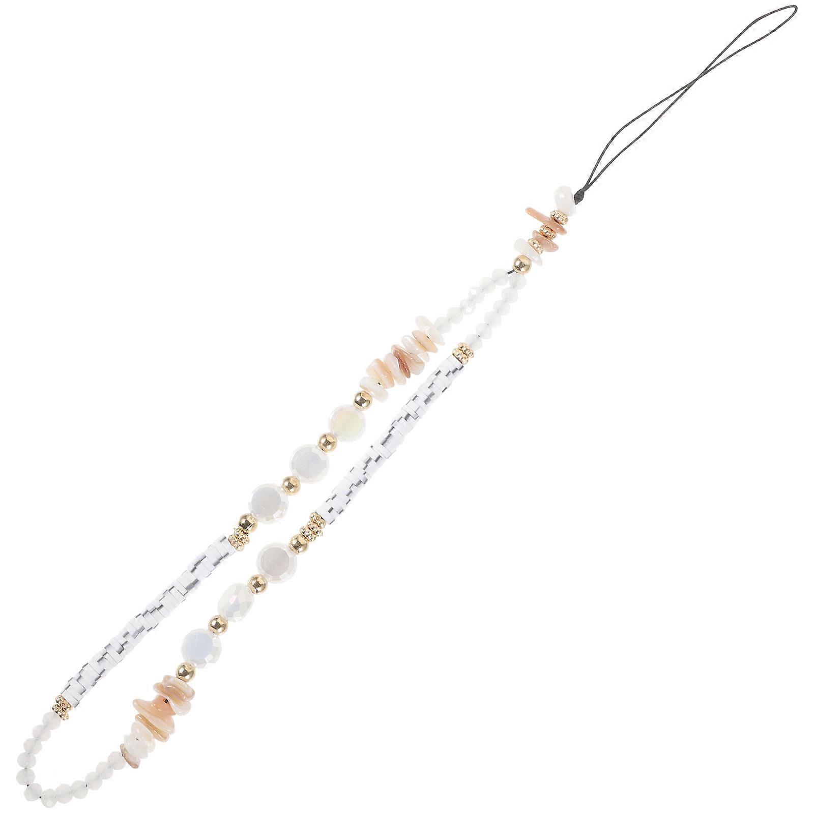 5Pcs Beaded Phone Strap for Decoration with Plastic Wrist Straps