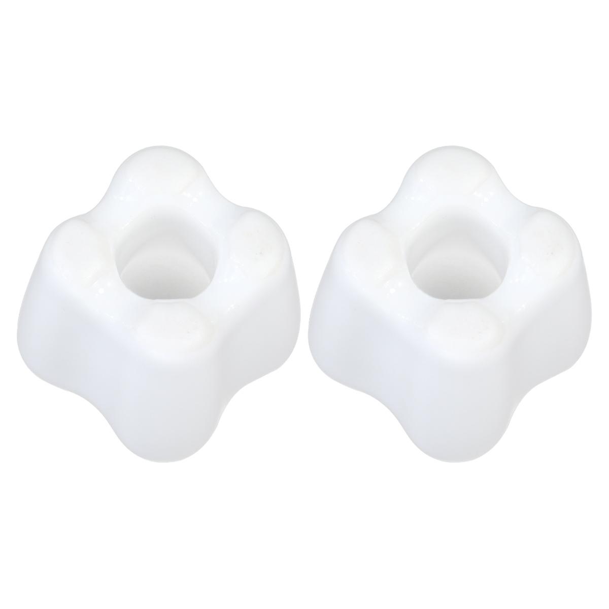 Ceramic Tooth Shaped Toothbrush Holder for Storage Use 2Pcs White Color