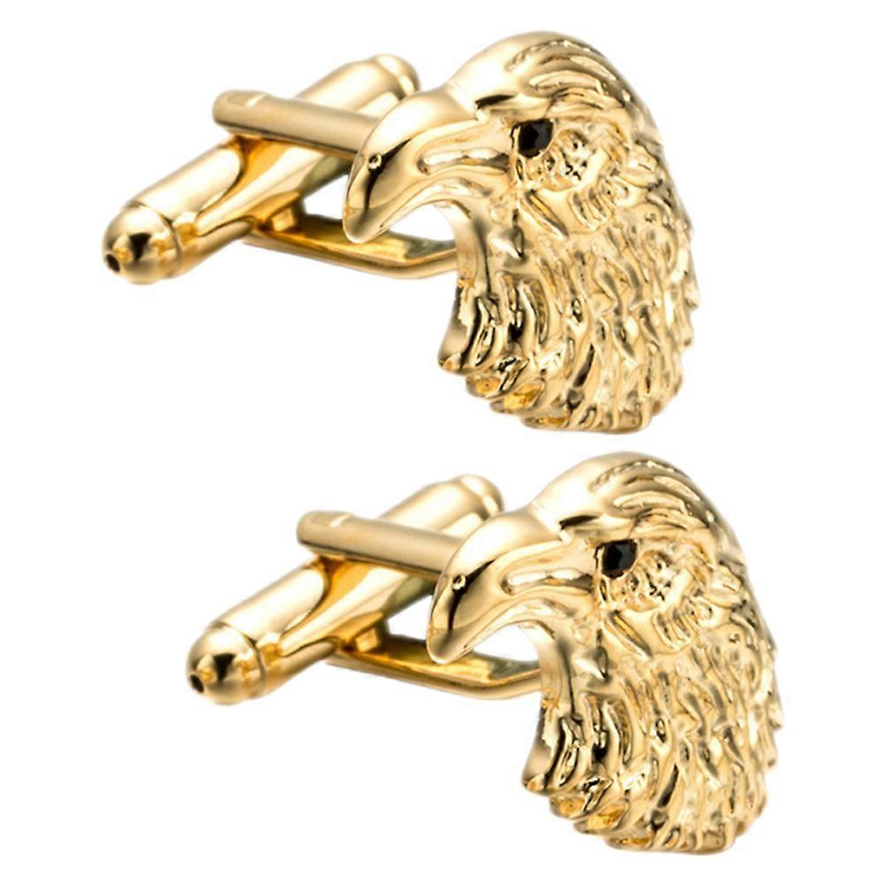 Cuff Links For Men Formal Events Unique Eagle Head Shape Light Weight Decorative Accessory 2 Pairs