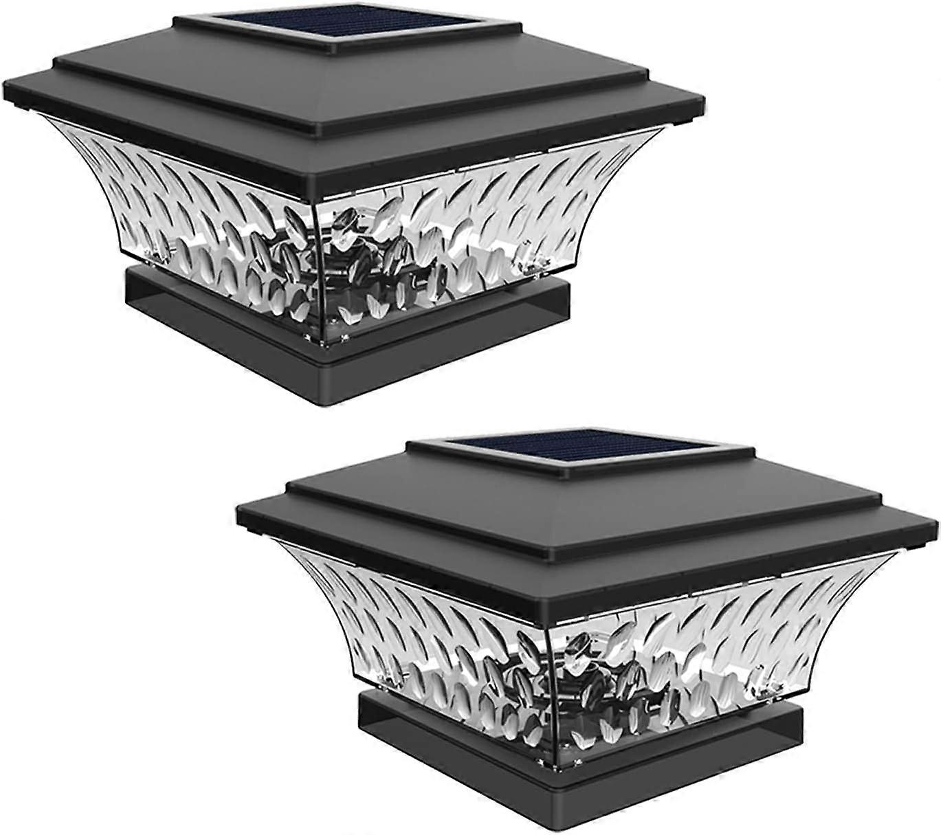 2-piece solar post light, outdoor led lighting for deck, fence, post top