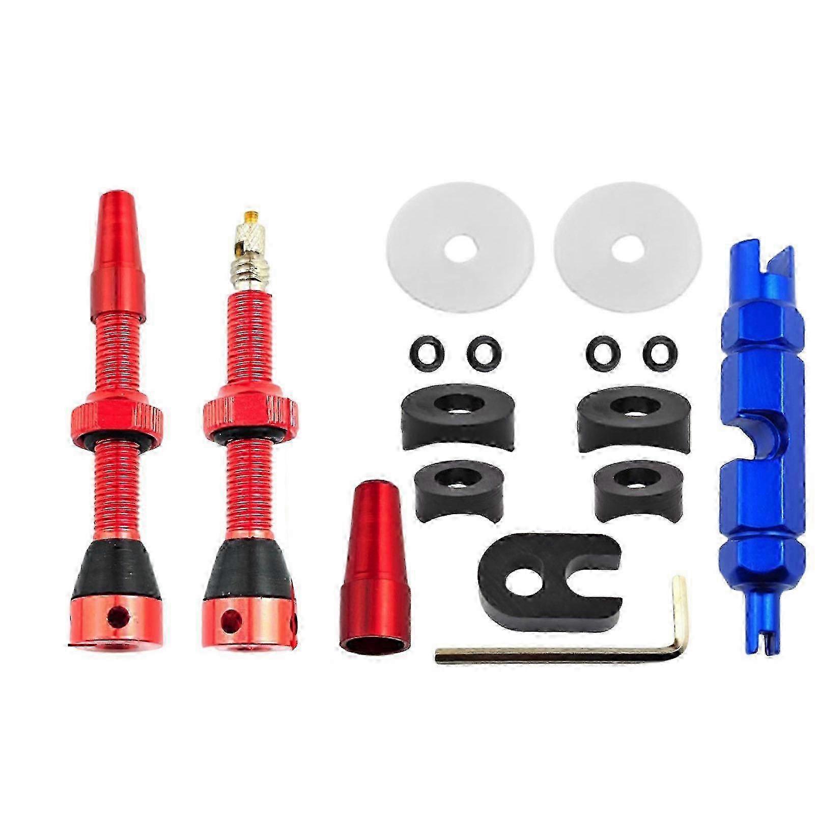 1 Set Tubeless Valve Kit with Wrench Metal Stem And Caps Replacement 44/60mm MTB Tubeless Tire Presta Valve Bicycle Components