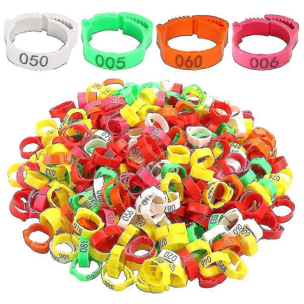 100pcs Chicken Foot Ring Adjustable Size, Poultry Leg Number Tag Buckle