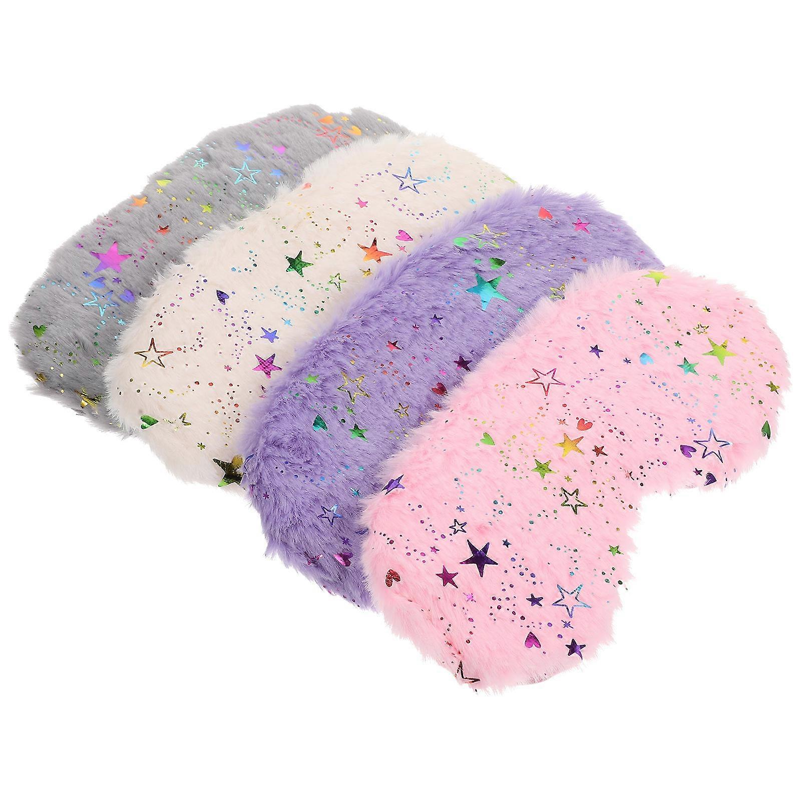 Star Printing Eye Masks 12 Pcs Plush Eye Covers Effective Light Blocking For Students Office Workers During Sleep