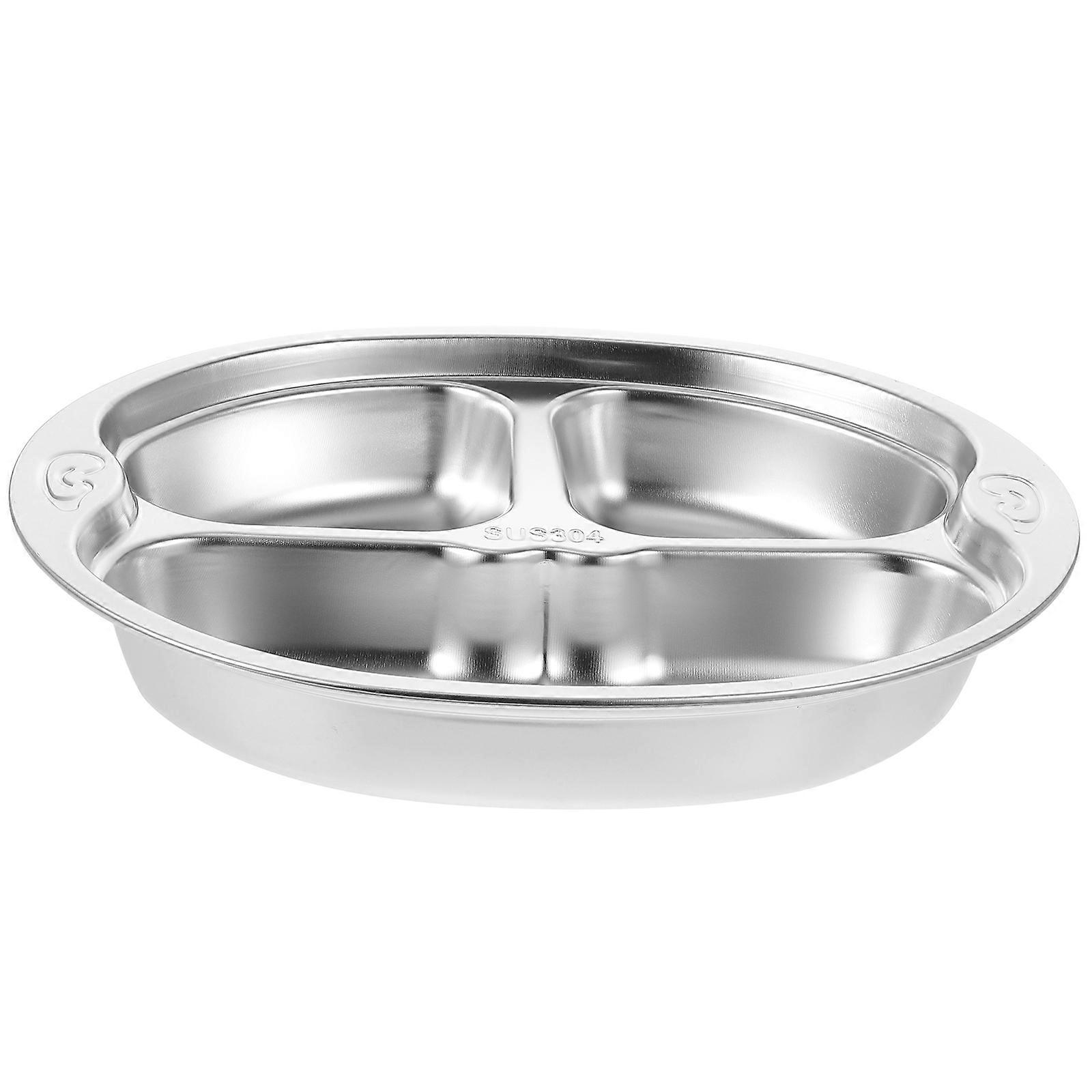 Stainless Steel Lunch Container Divided Dinner Tray for Storage 4Pcs