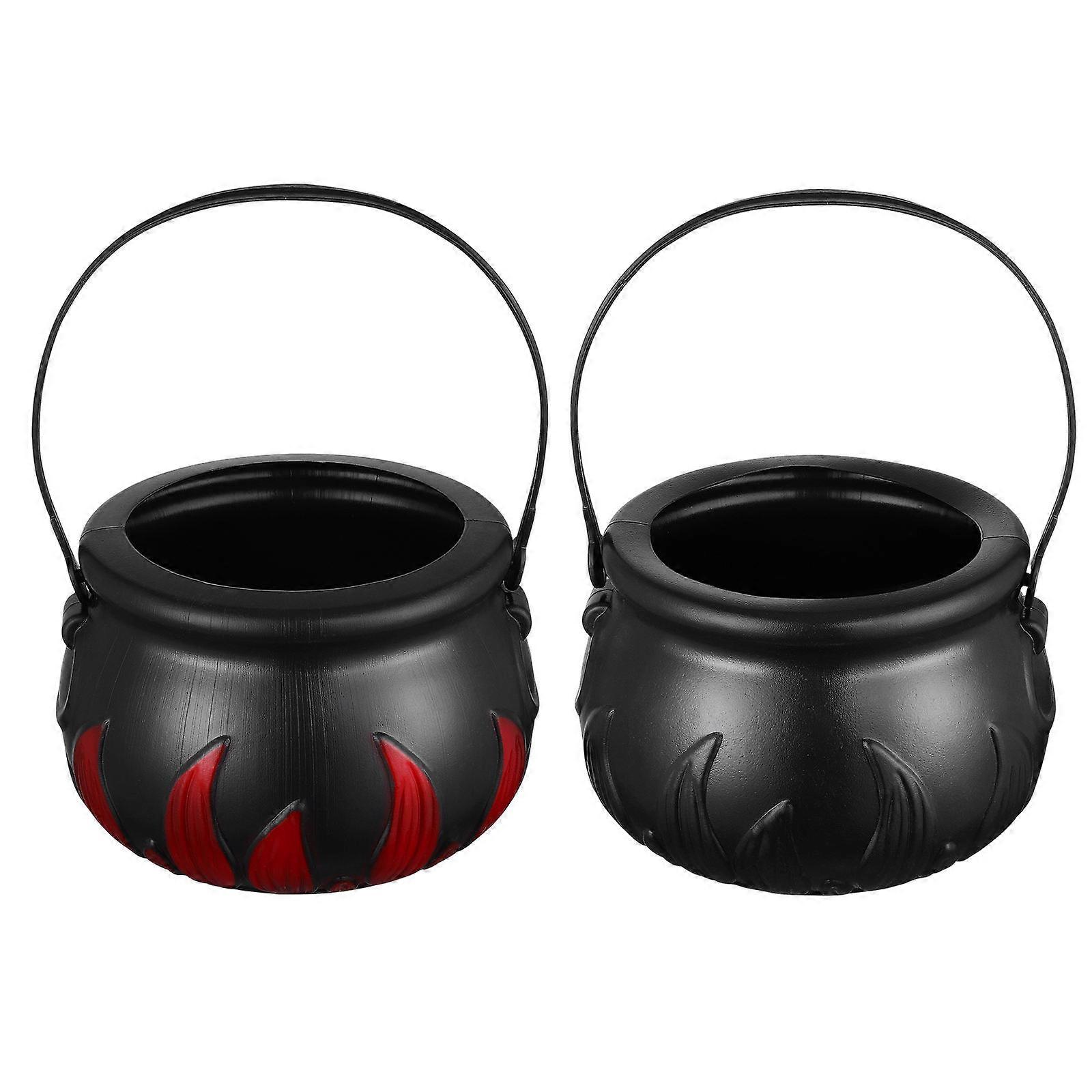 Halloween Candy Container Portable Candy Buckets for Storage 4Pcs Black