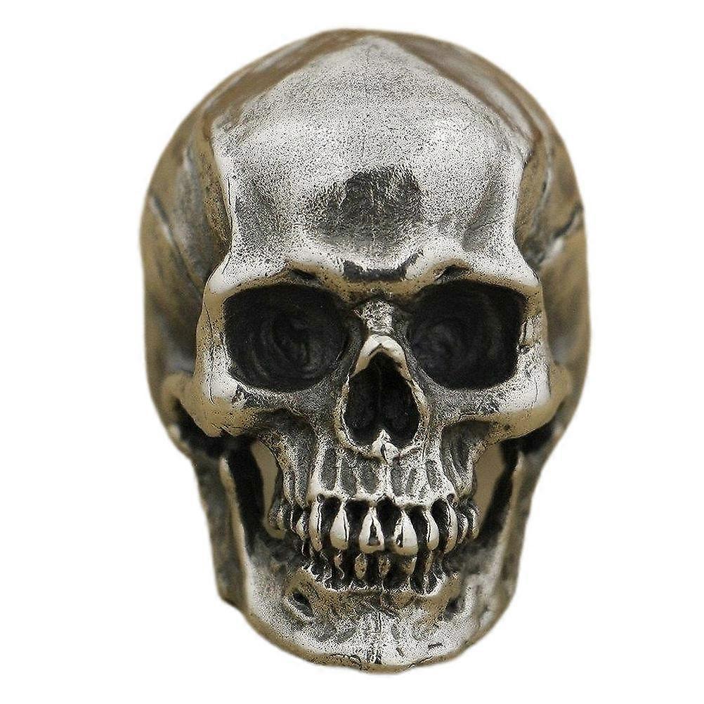 Ring Skull Ghost Head Ring for Decoration 2Pcs Silver Durable Alloy