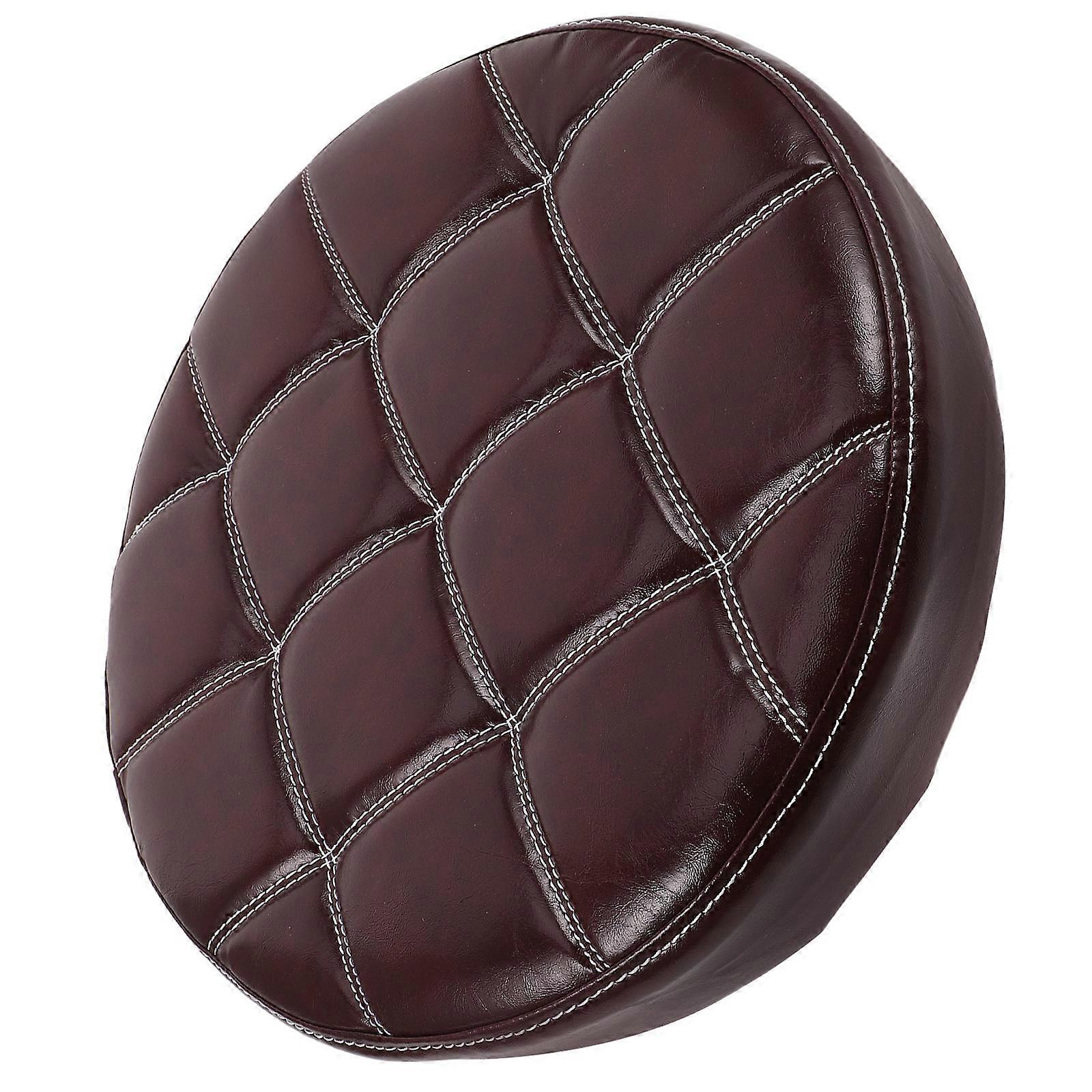 Anti-Skid Round Seat Cushion For Bar Stool Replacement Enhancing Comfortable Seating Experience In Dark Brown 1Pcs