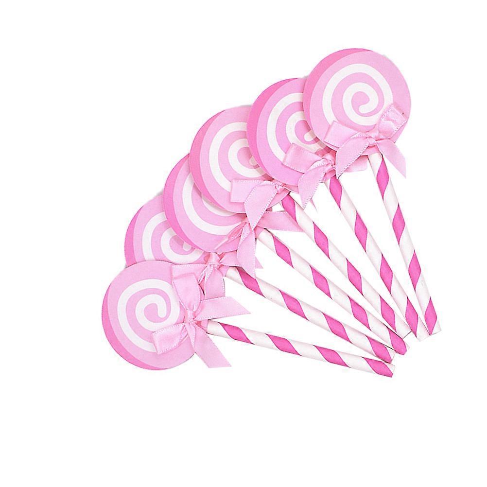 Pink Lollipop Cake Topper Insert with 36Pcs Cake Decoration Picks