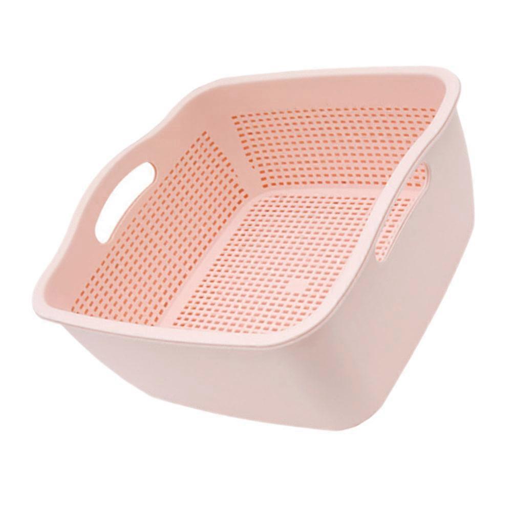 Storage Double-layer Thickened Vegetable Washing Basin For Bathroom Use Pink 1PC