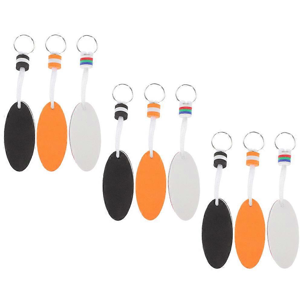 9Pcs Floating Keyrings for Water Sports and Activities in Assorted Color Made of Eva Aluminum and Polyester