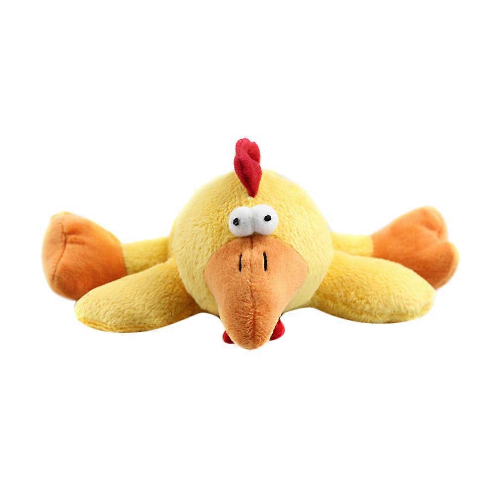 Yellow Plush Chicken Pet Toy for Chewing 2Pcs with Sound for Dogs