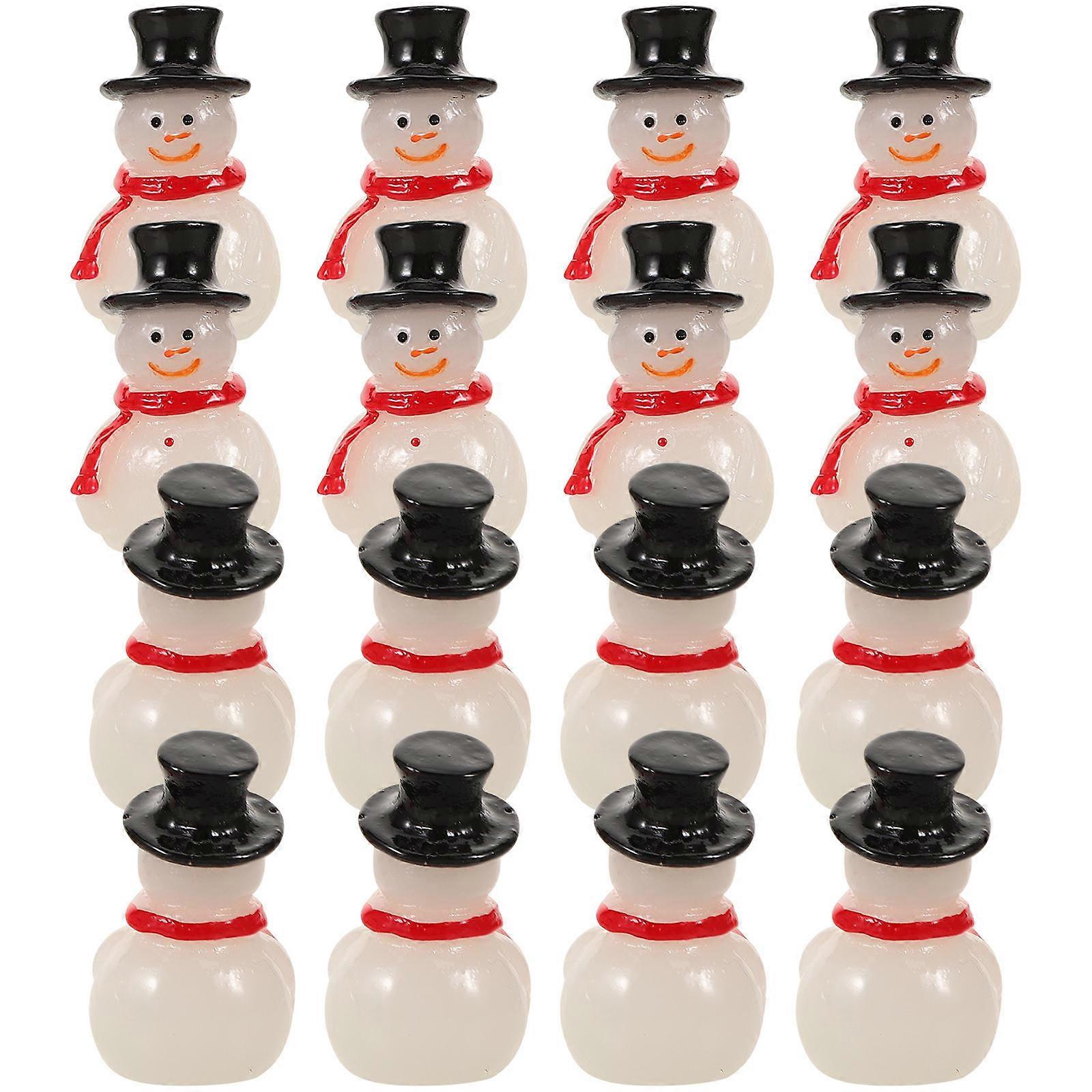 Mini Resin Snowman Figurines for Decorating 48Pcs Ornaments