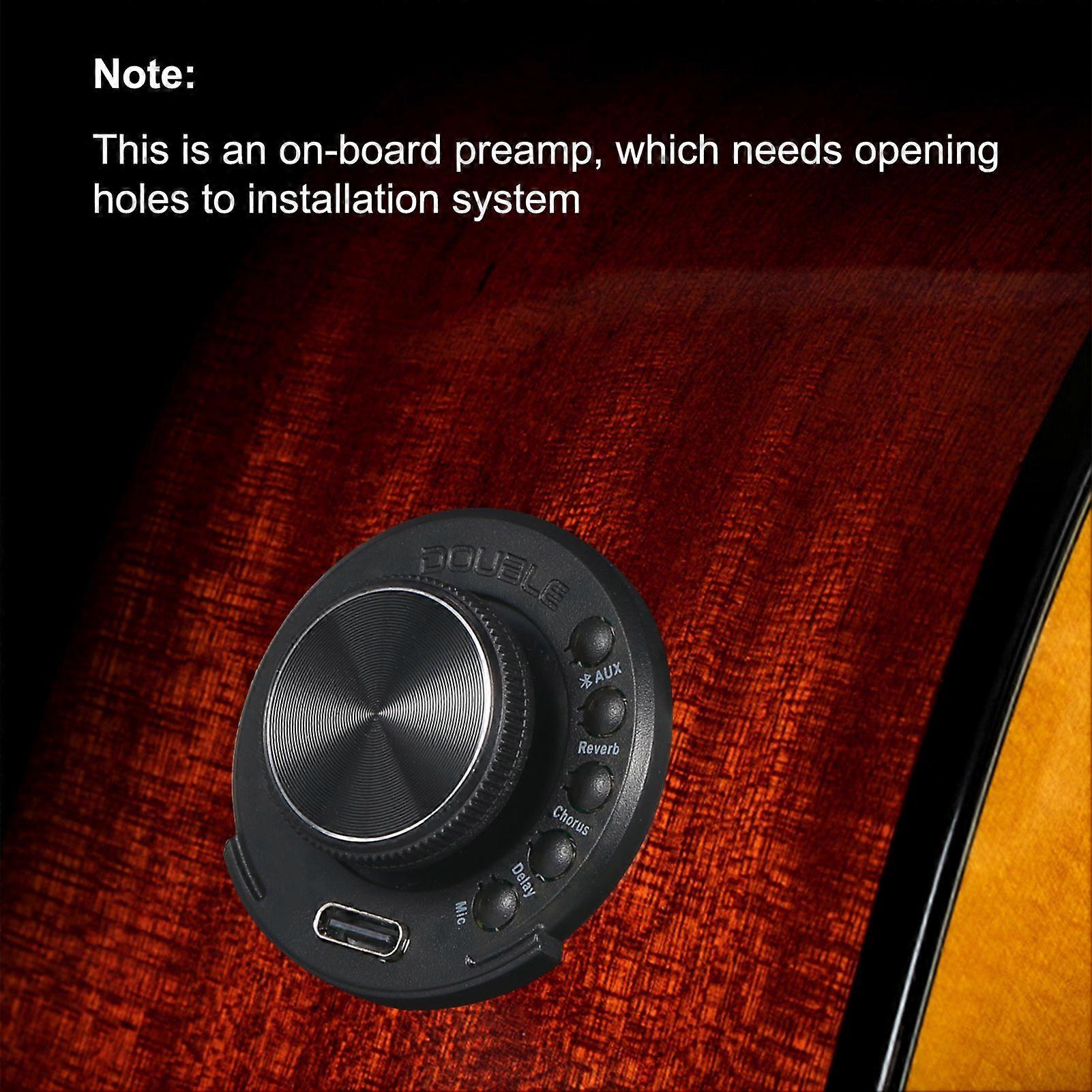 DOUBLE OS1 Resonance Pickup On-board Preamp SFT Same Frequency Trans Guitar Preamplifier System with Reverb Chorus Delay Rechargeable Li-ion Battery (