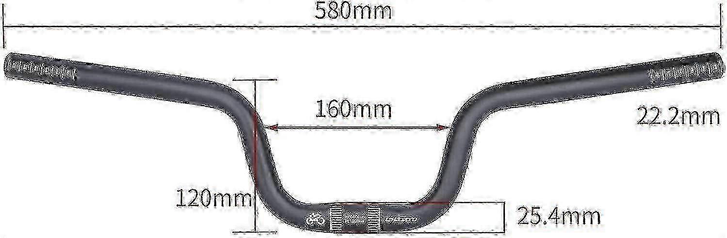High handlebar for MTB, lightweight downhill riser bar 25.4mm