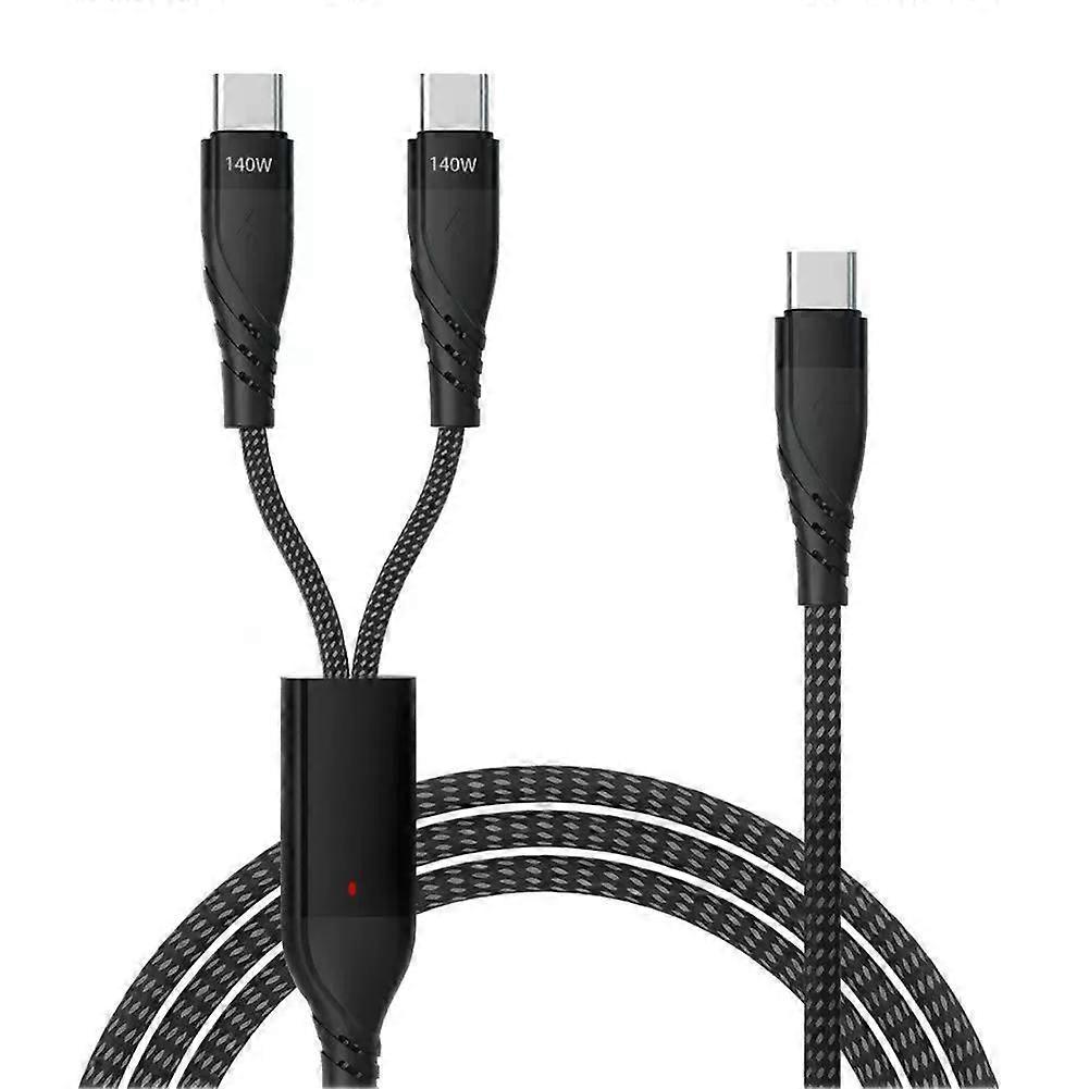 2 in 1 USB C Cable Max PD 140W Fast Charging Cable USB C to Dual USB-C Data Cable for IPhone Huawei MacBook PC Laptop