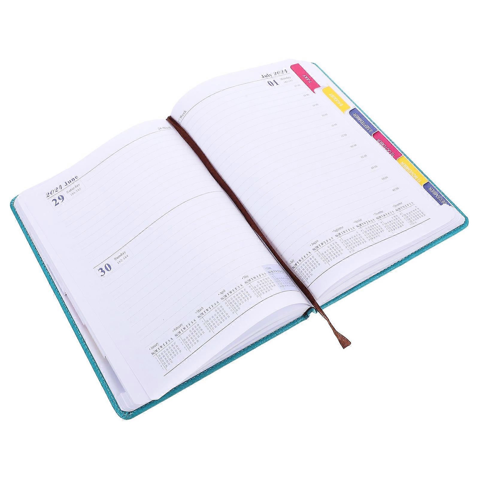 Planner Daily Planner Notebook for Scheduling 2Pcs Blue Paper PU Material