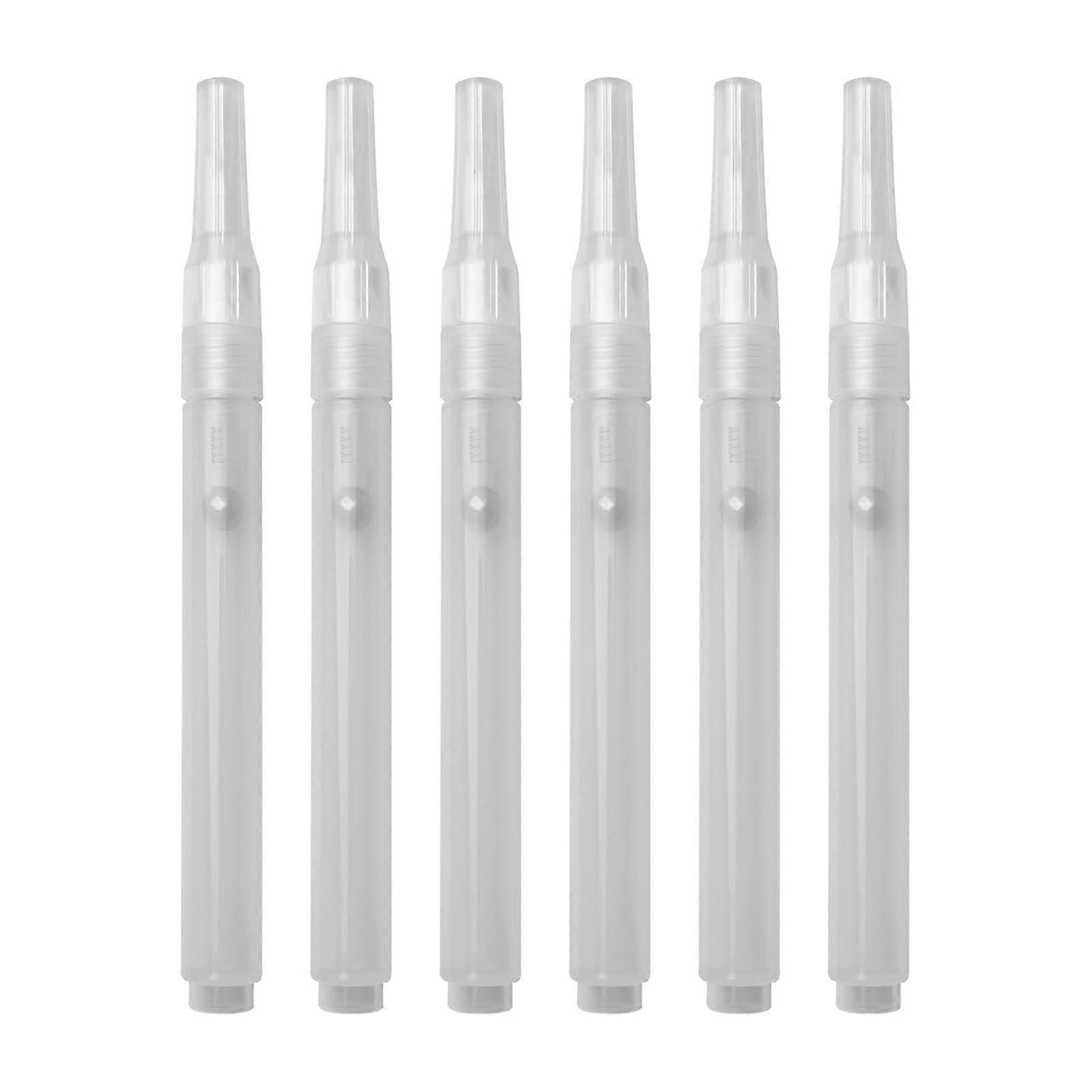 Clear Empty Brush Pen 6Pack Refillable Acrylic Paint Markers For Painting On Paper Wood Fabric Canvas