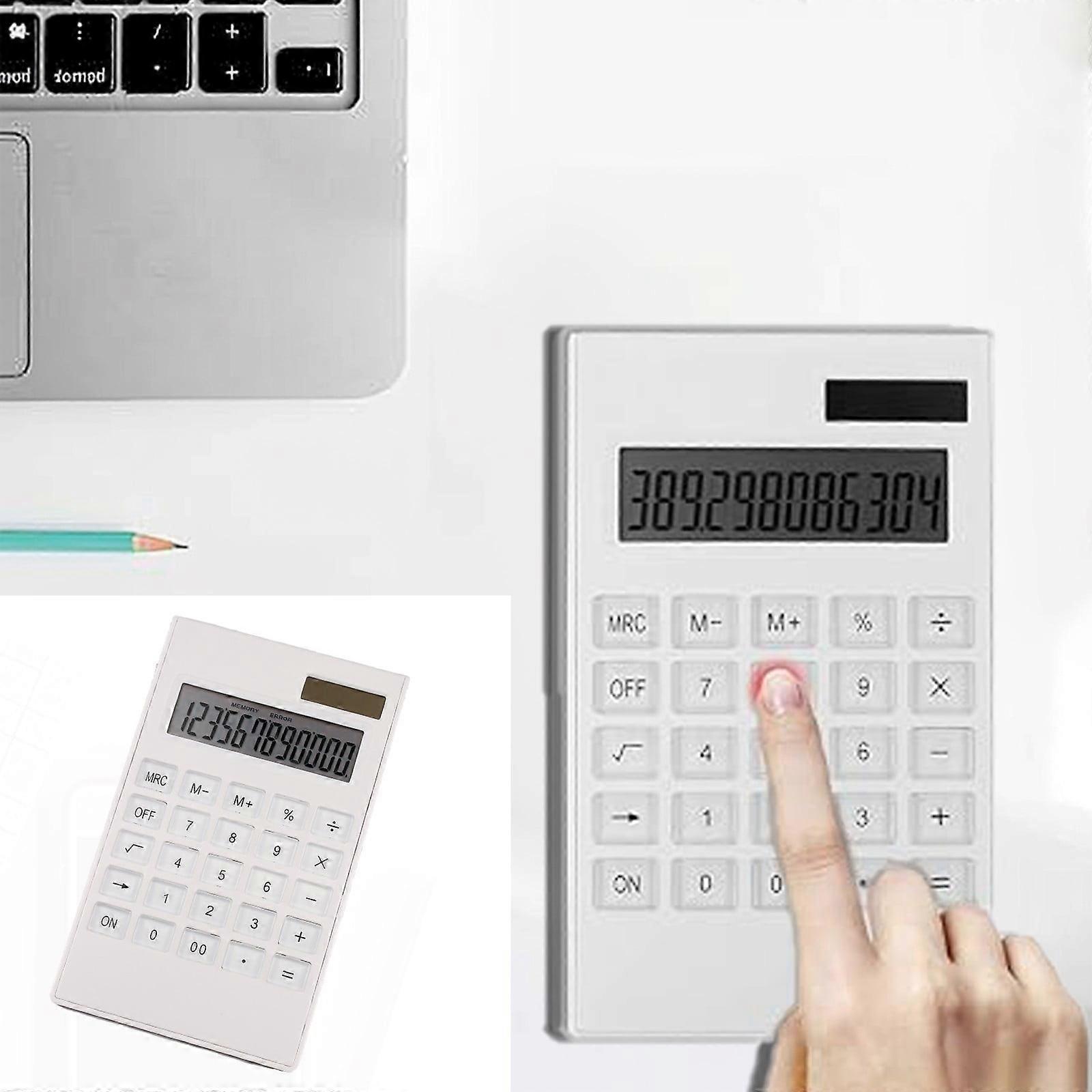 BSJJY Crystal Calculator Slim Elegant Design Office Home Electronics Dual Power Desktop Calculator, Solar 12 Bit Tilt LCD Display Tilt Design, 1pc