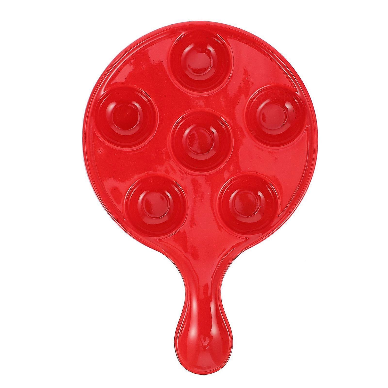 Escargot Baking Dish Ceramic Snail Plate for Kitchen Use 2Pcs Red