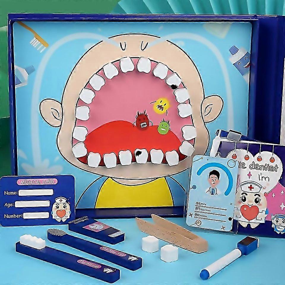 For Children Educational Role Playing Simulation Wooden Dentist