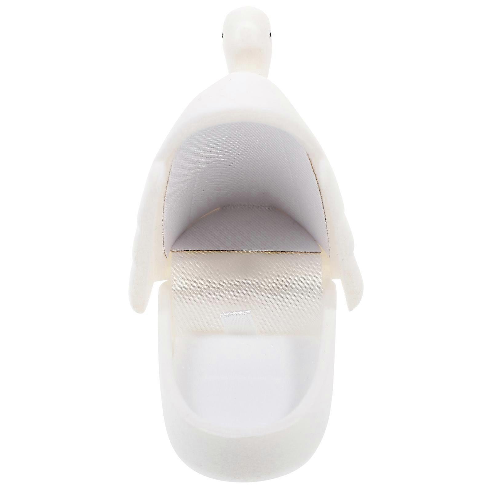 Wedding Swan Ring Box for Jewelry Storage 3Pcs White Gift Set