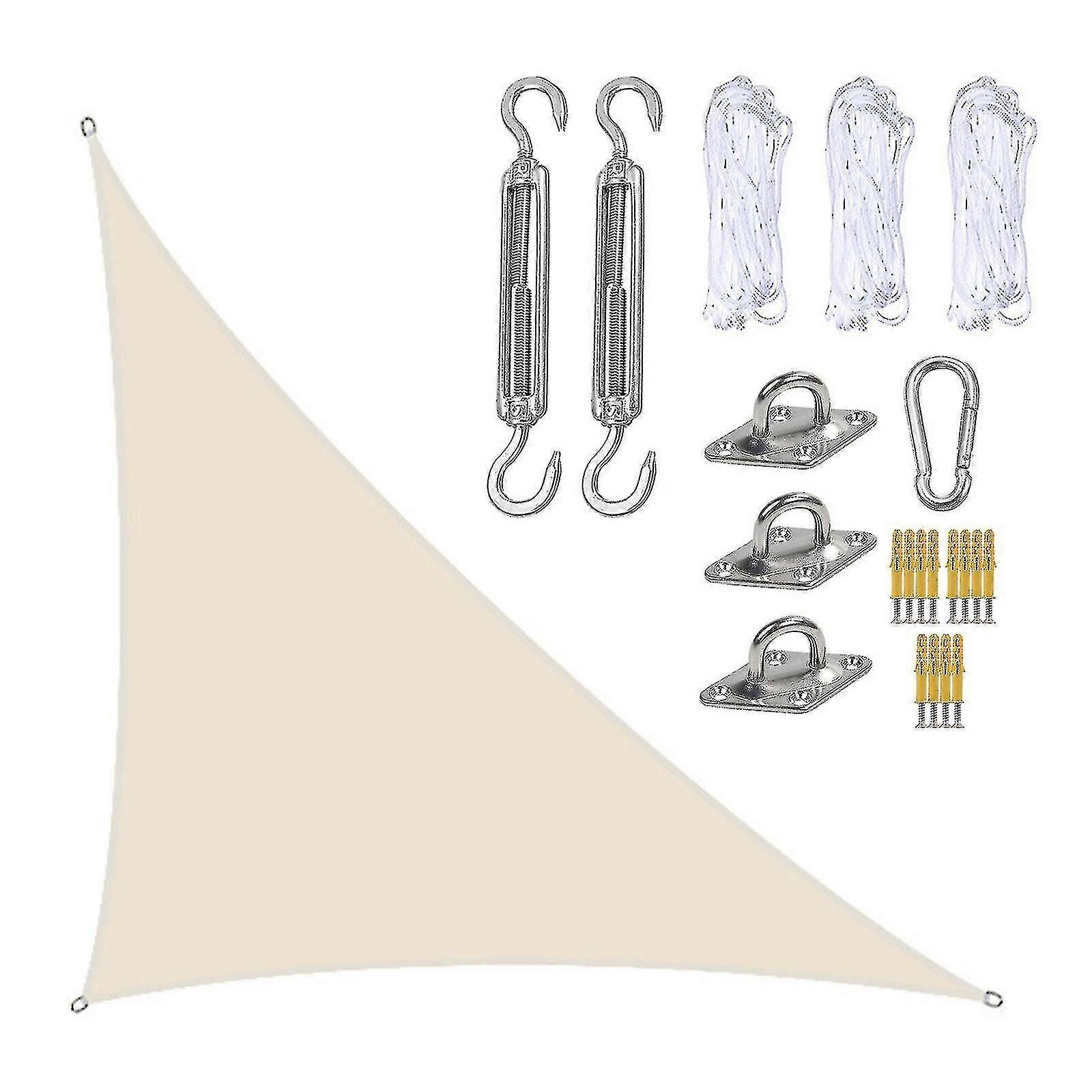 3x4x5m Waterproof Shade Sail Awning Sunshade Triangular Awning-terrace Pool Canopy Triangle For Outdoor Patio Garden Awnings With Fixing Kit Ns2