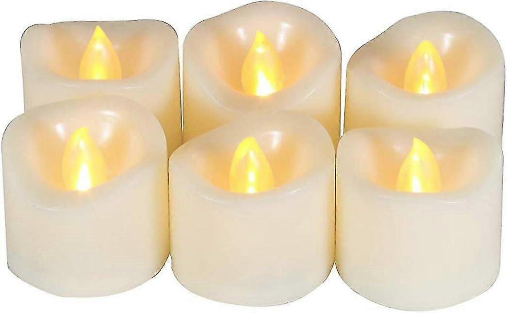 Flameless Flickering Led Votive Tealight Candles Battery Operated With Timer / 6 Hours On And 18 Hours Off Per Cycle, Led Tea Light Candles For Outdoo