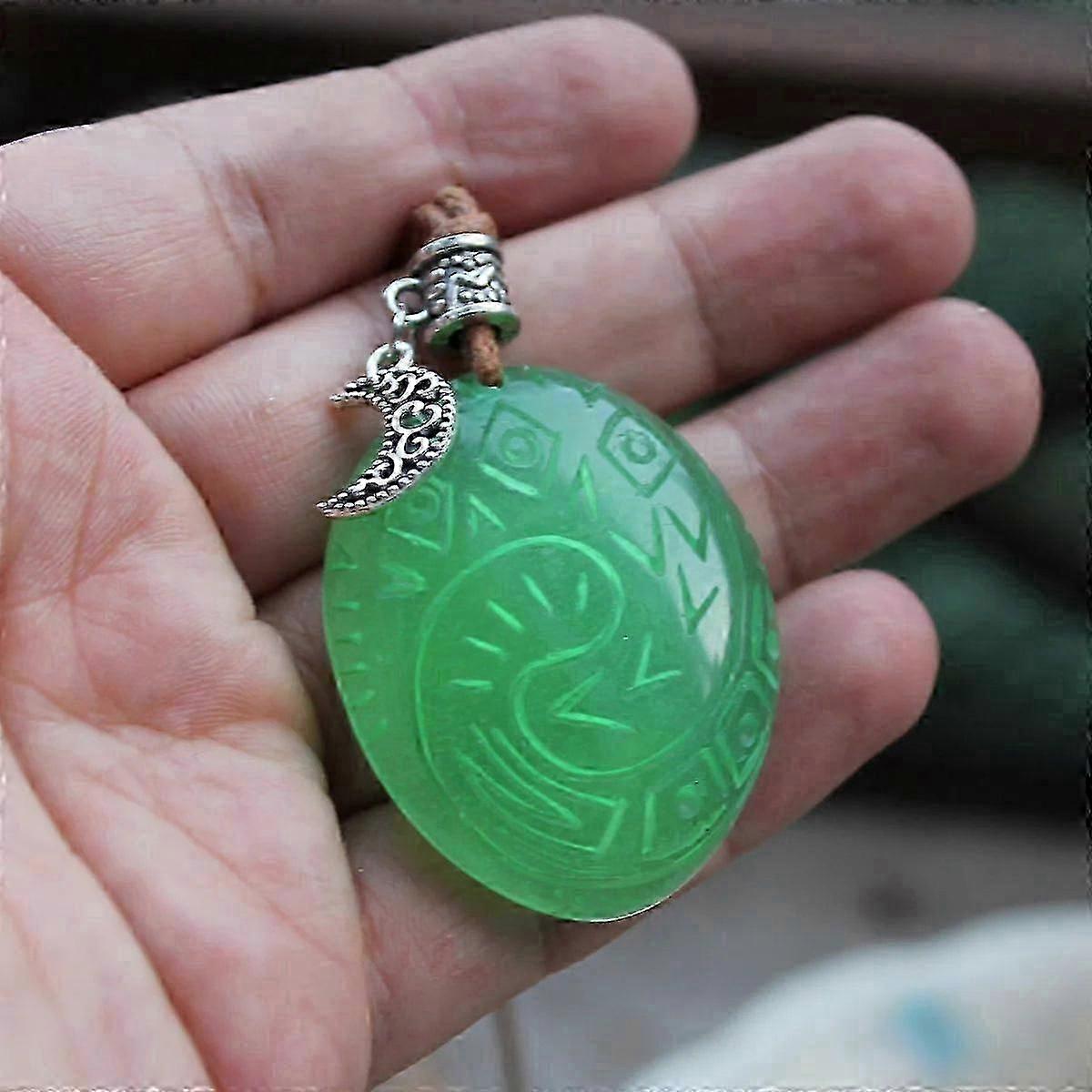 Collier Te Fiti en forme de cœur phosphorescent - Pendentif inspiré de Moana