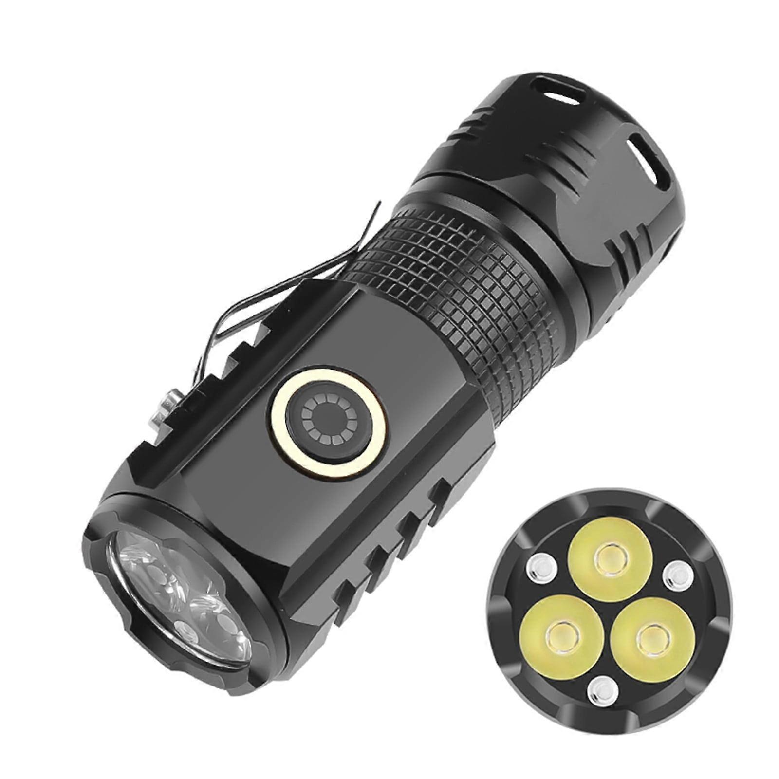 3 LED Flashlight with TYPE-C Charging, Compatible with Small Steel, Mini Smart Household Light