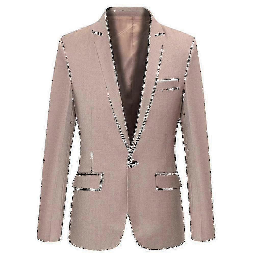 Plus Size Mens Slim Fit Casual Formal One Button Blazer Jacket Tops Shj