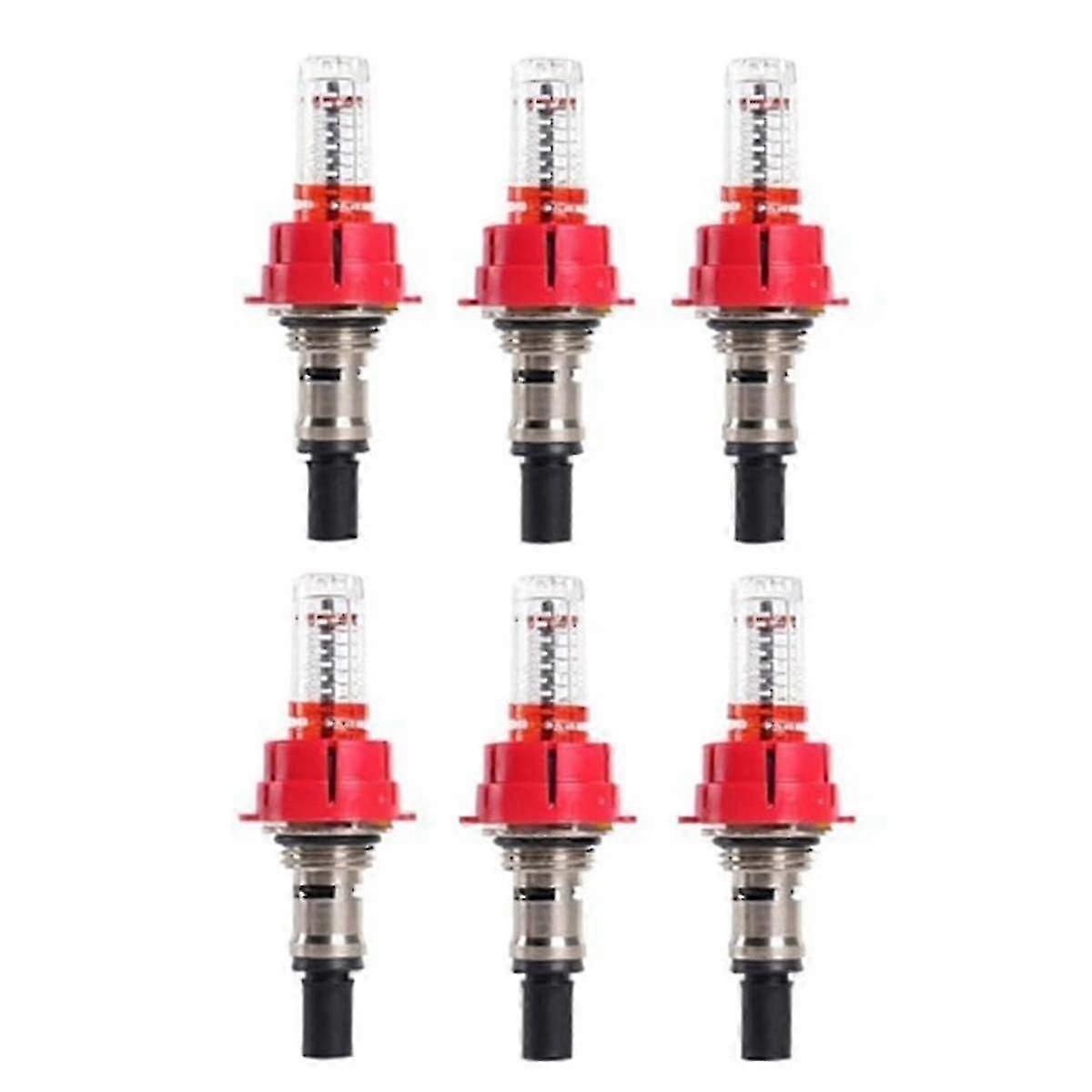 6 Pcs Underfloor Heating Manifold Flow Meter, Visual Flow Monitoring Regulator for Underfloor Heati 25-26