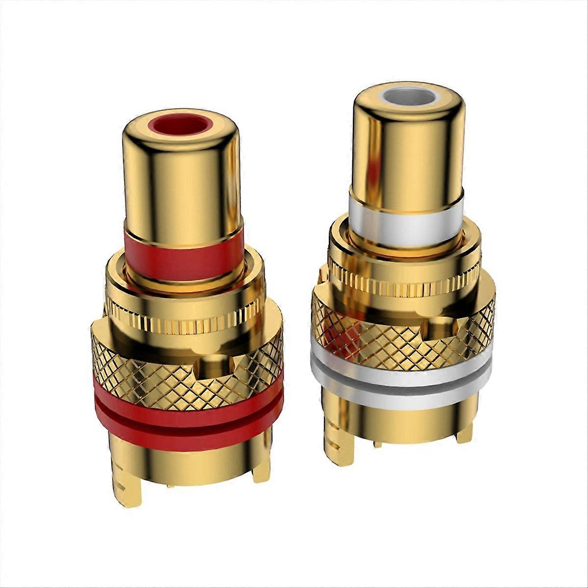 High-End Solid Copper 24K Gold-Plated Female Jack Receptacle