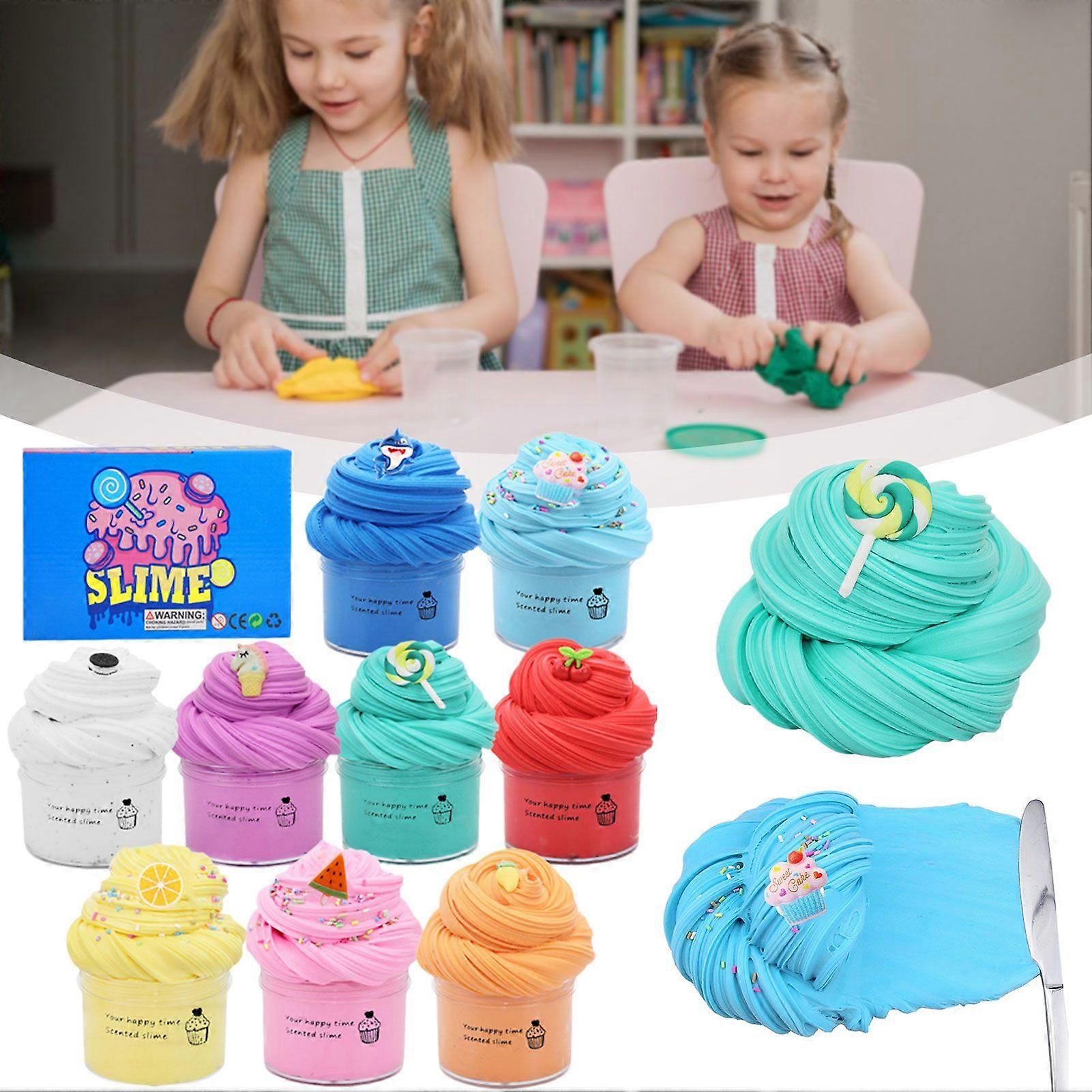 MOOZ Kit Cloud Slime Licorne – Pâte Sensorielle Non Collante – Parfumée – ASMR Squishy – Cadeau Enfant 5-12 Ans