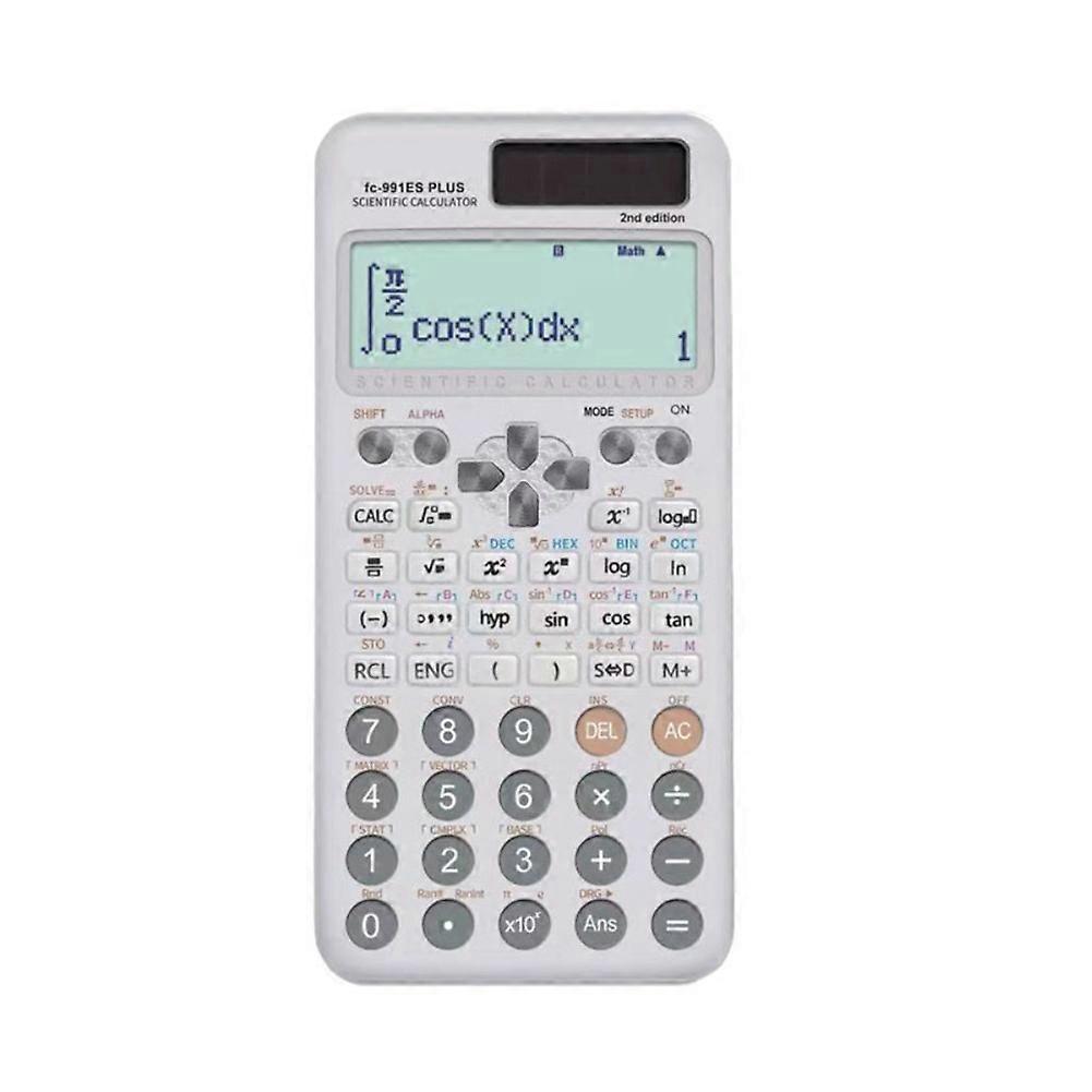 991ES PLUS-2nd Scientific Calculator 417 Functions Solar Functional Calculator for School Students and Teachers White