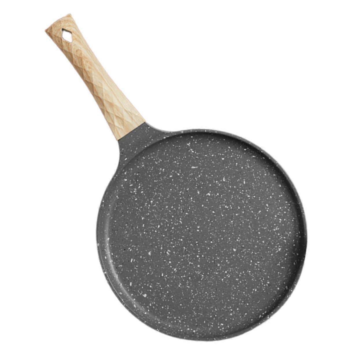 NonStick Frying Pan Flat Bottom Pancake Pan For Induction Hob Easy Clean Cookware Sturdy Handle Eggs Crepes Tortillas