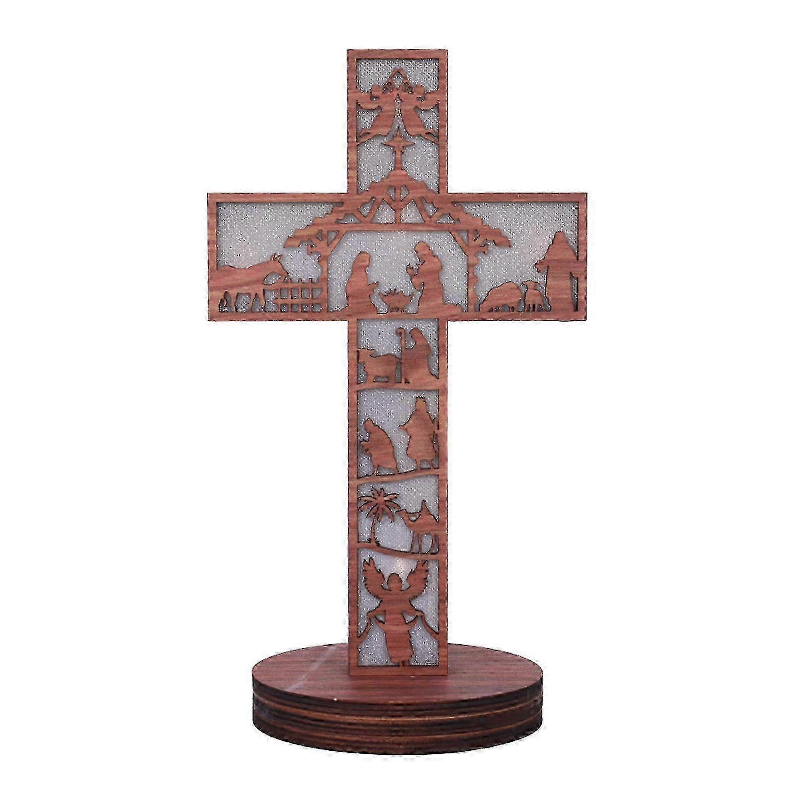 3D Wooden Nativity Scene Book Display with Light,Nativity Sets for Easter Indoor