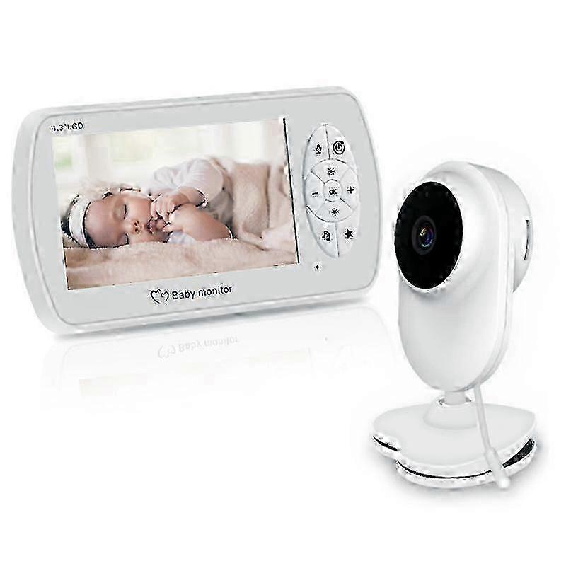 Ohp Baby Monitor 4.3" HD Smart Voice Intercom Crying Warning Day and Night Monitor