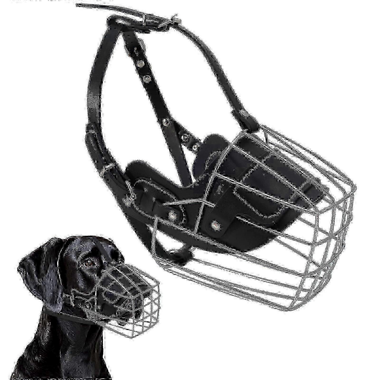Extra Large Breathable and Drinkable Metal Basket Muzzle Designed for Great Dane to Prevent Bitingk