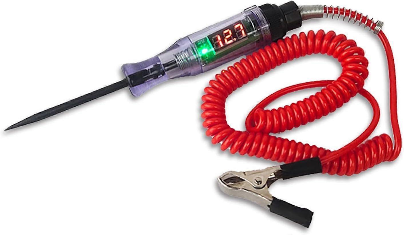 Automotive Test Light Digital LED Circuit Tester DC 3V/6V/12V/24V Inductive Pen, 70.8Inch Retractable Wire, Black & Red