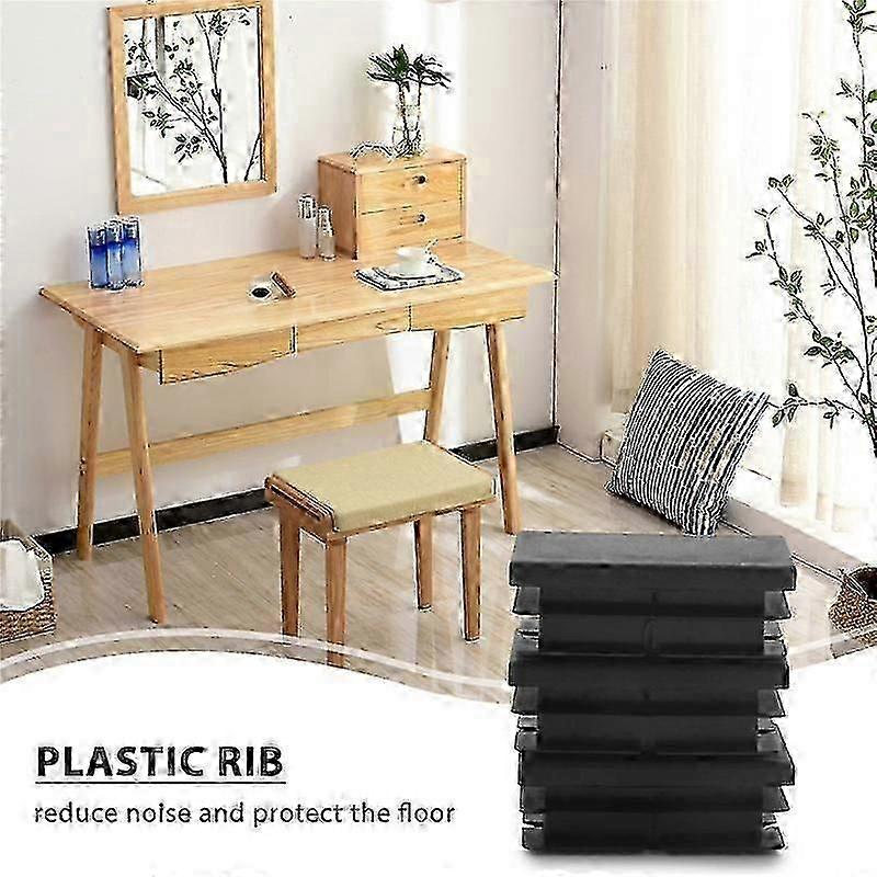 8 Pcs Black Plastic Rectangular Blanking End Caps Inserts 20mm x 40mm