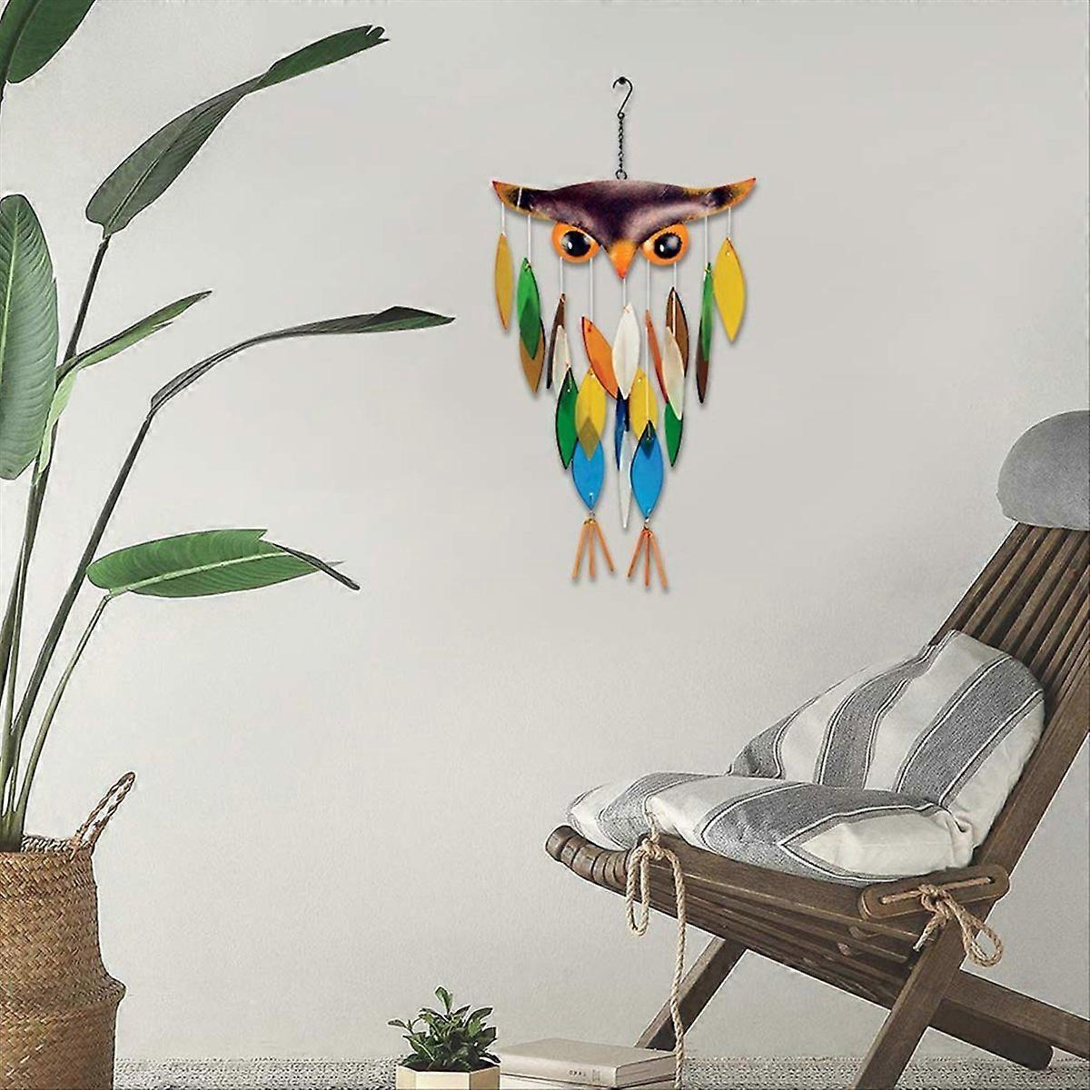 Eulen-Windglocke, Eisen-Volkskunst-Eulenmodell-Design, Windspiel