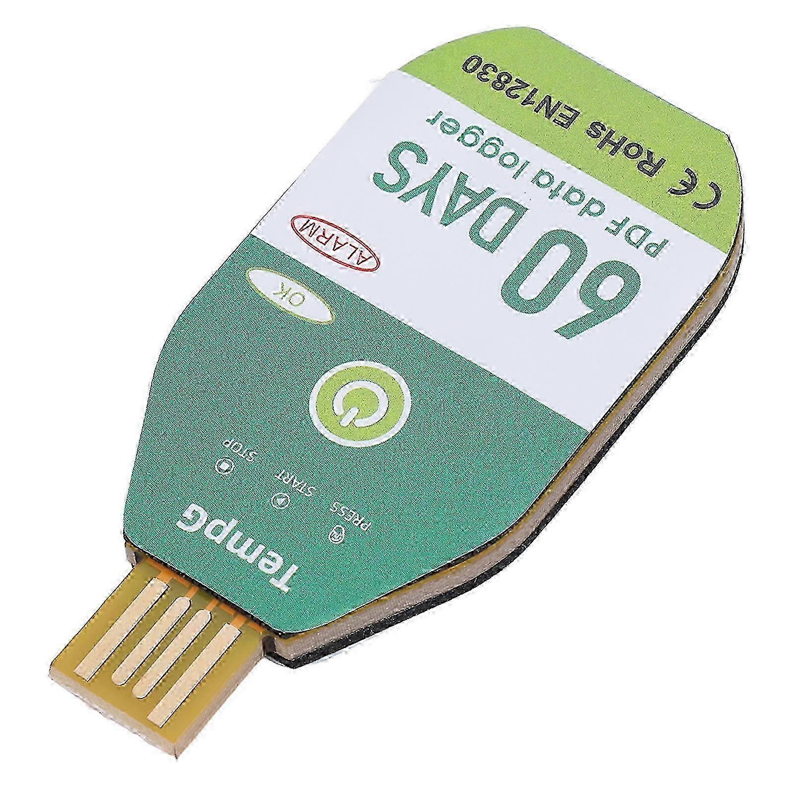 USB Temperature Data Logger Recorder IP67 Water Resistant Disposable PDF Temperature Data Logger for Cold Chain Transportation 60 Days