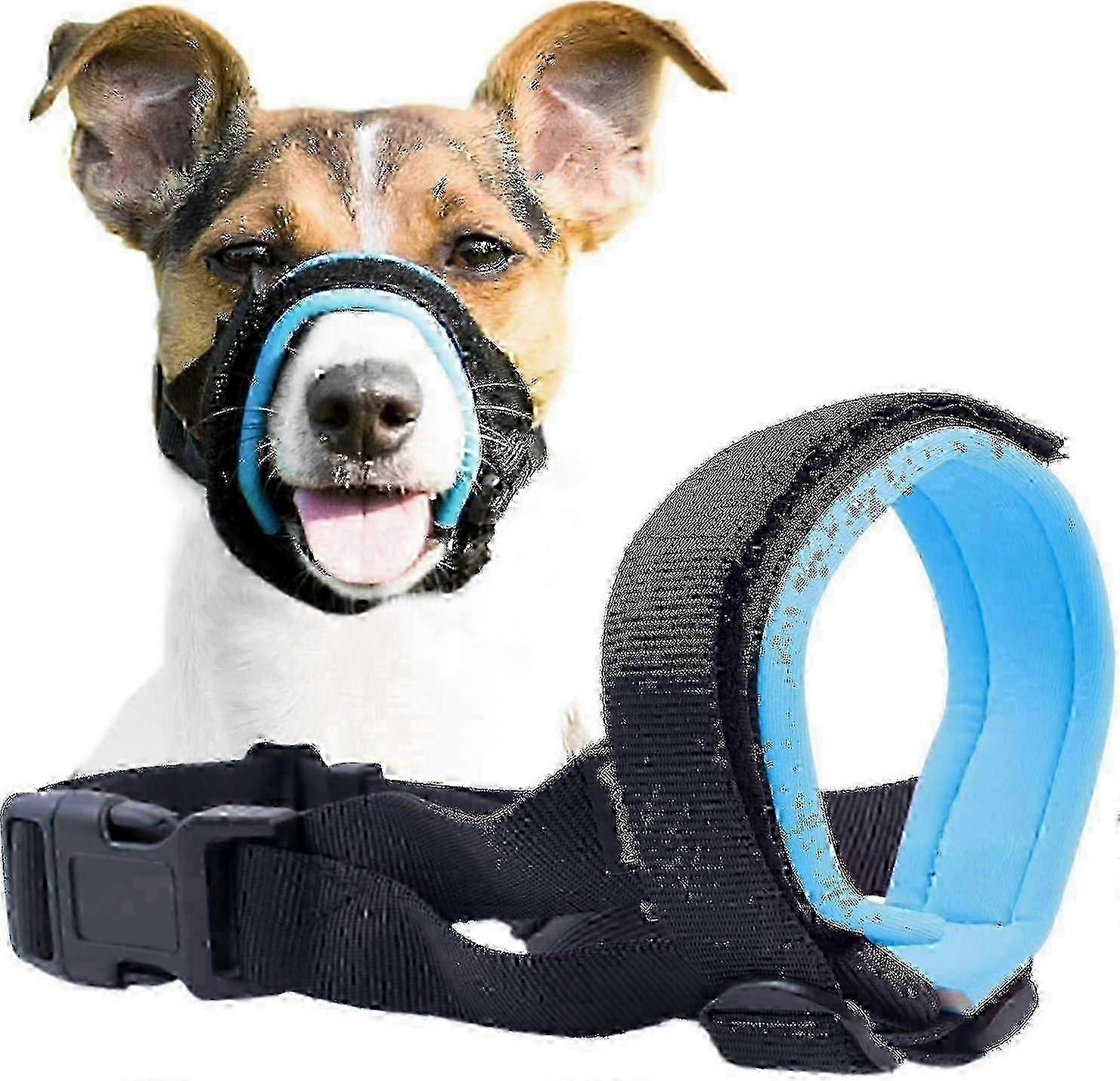 Gentle Muzzle Guard for Dogs - Prevents Biting and Unwanted Chewing Safely Secure Comfort Fit - Soft Neoprene Padding No More Chafing Included Tr