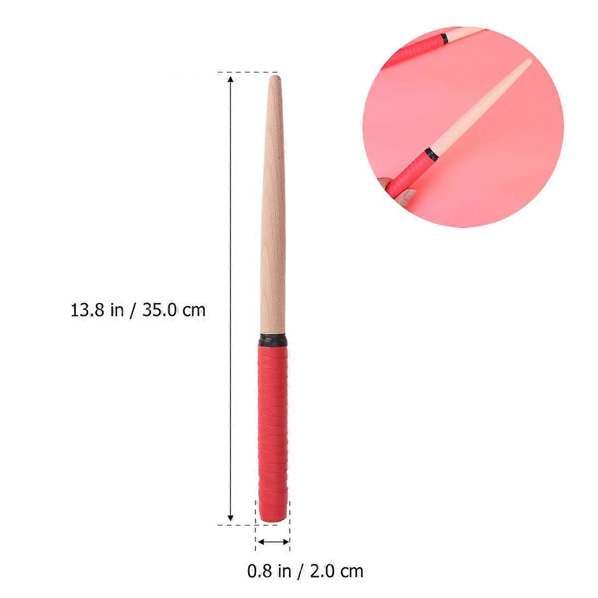 Percussion Instruments Accessories Red Cylindrical Drum Stick for Drum Practice 1Pair