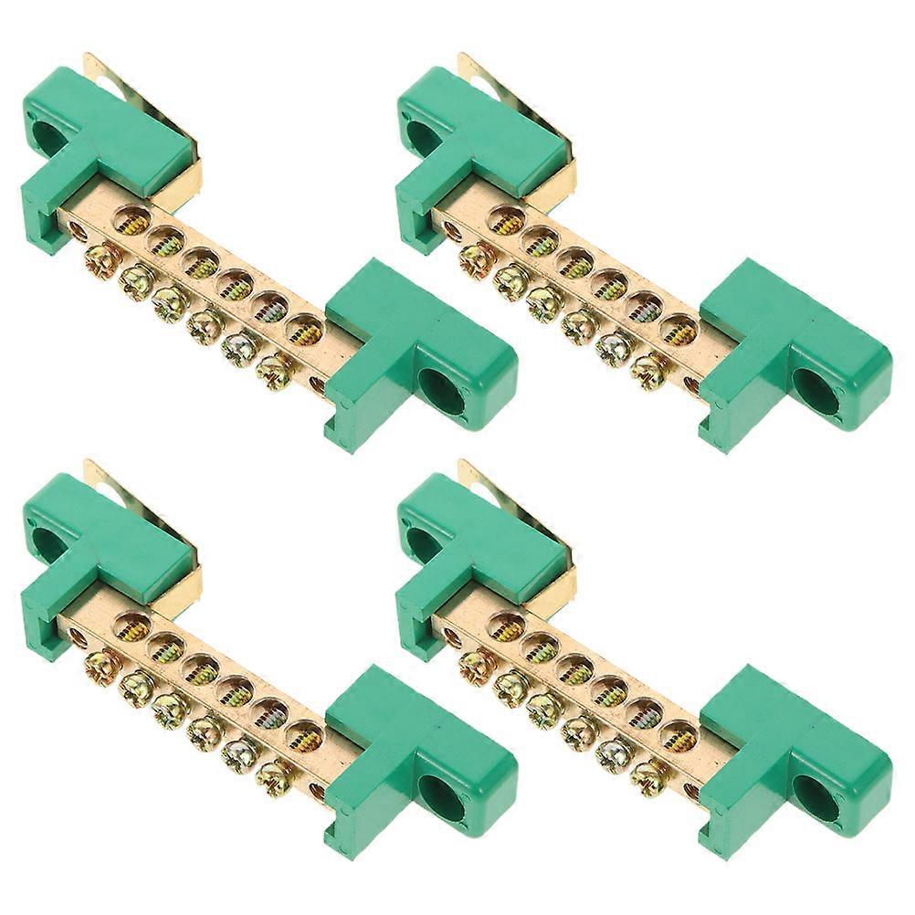 4Pcs Terminal Blocks Bus Bar For Current Transmission Electric Box Car And .20X2.10X1.10CM High Conductivity Rectangular Copper