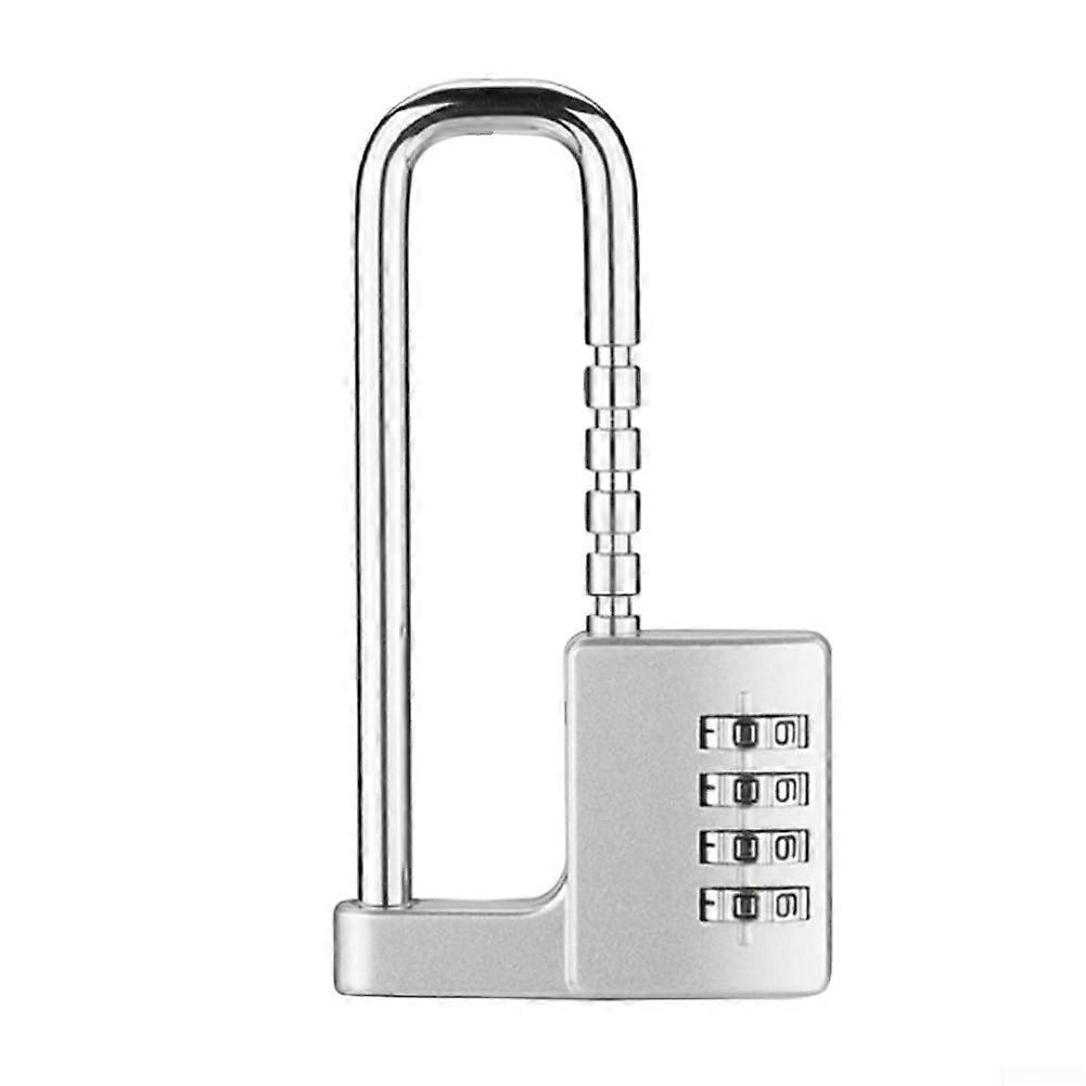 Adjustable UShaped Combination Padlock 8 Size Settings Zinc Alloy And Copper Body Weatherproof File Cabinet Lock Silver