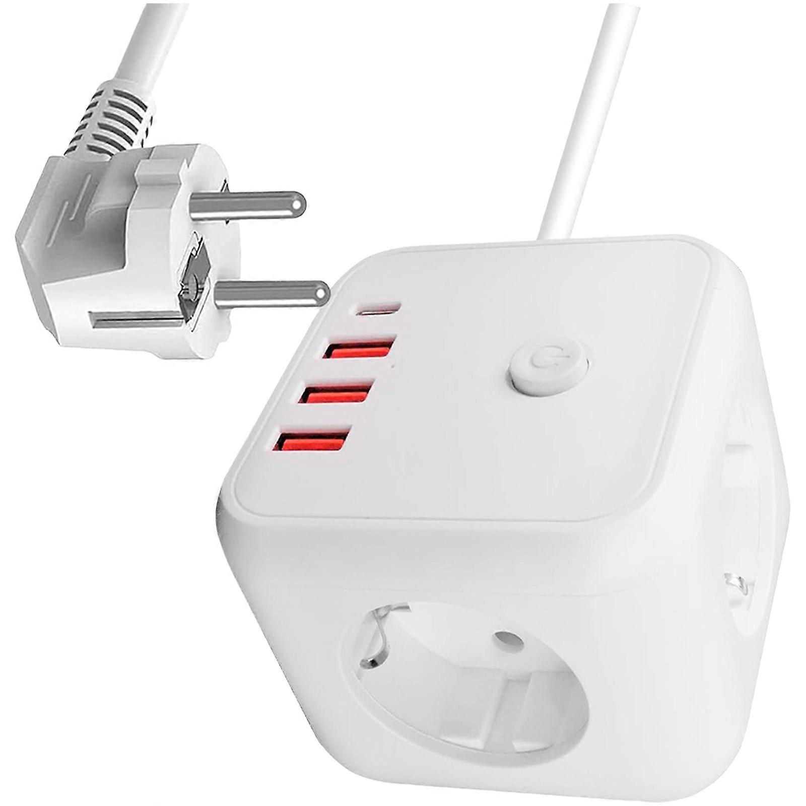 Safe German Cube Electrical Socket Strips German Standard Cube Wall Socket Strips Simple Operate for Efficient Charging Multicolor